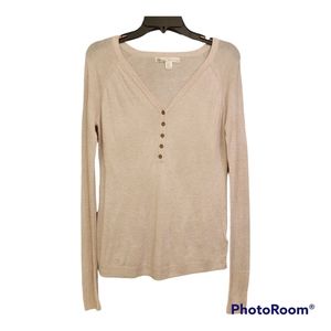 Henley Long Sleeve Lightweight V-Neck Sweater